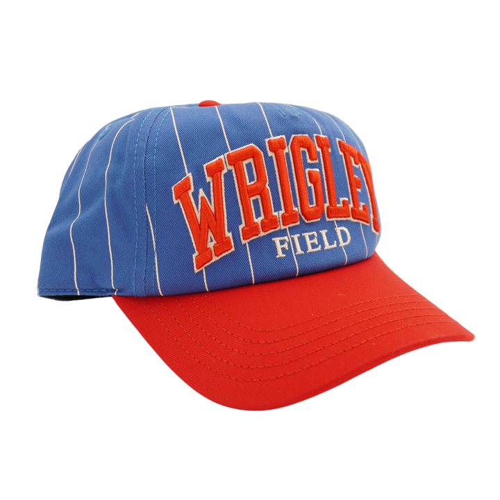Wrigley Field Roscoe Pinstripe Rope Snapback Cap in Royal by American Needle Cap AMERICAN NEEDLE