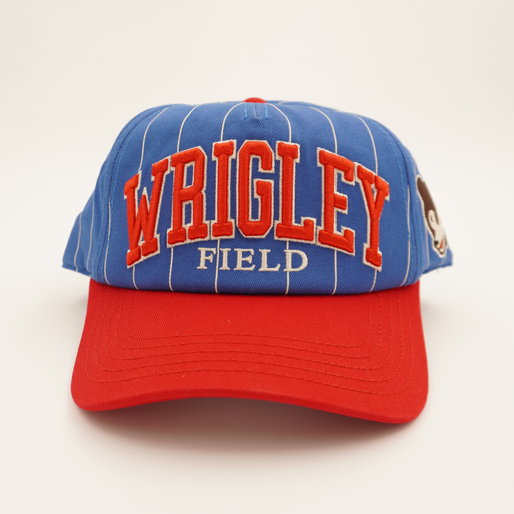 Wrigley Field Roscoe Pinstripe Rope Snapback Cap in Royal by American Needle Cap AMERICAN NEEDLE
