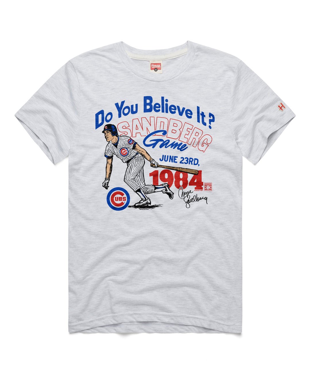Chicago Cubs Ryne Sandberg Game Grey Tee by HOMAGE
