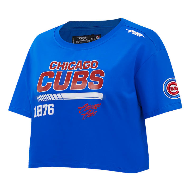 CHICAGO CUBS PRO STANDARD WOMEN'S FAST LANE ROYAL BOXY TEE