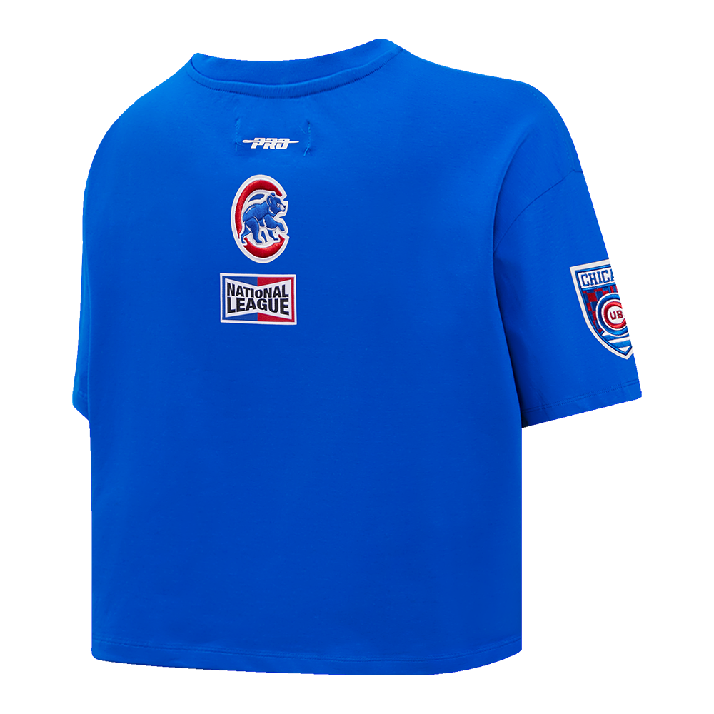 CHICAGO CUBS PRO STANDARD WOMEN'S FAST LANE ROYAL BOXY TEE