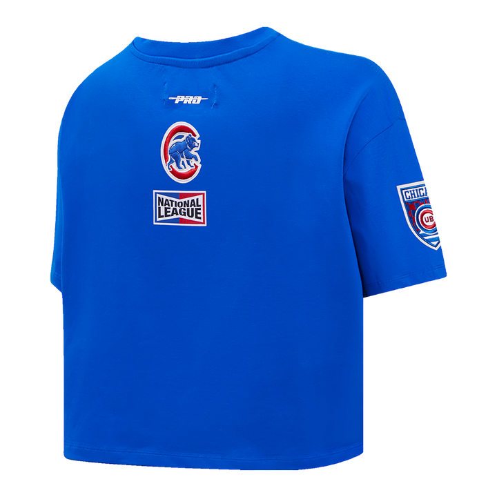 CHICAGO CUBS PRO STANDARD WOMEN'S FAST LANE ROYAL BOXY TEE Short Sleeve Tees PRO STANDARD