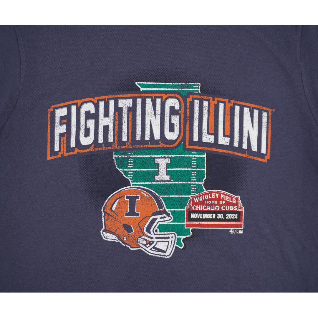 Wrigley Field X The University of Illinois Urbana-Champaign Navy Tee by 47 Brand Short Sleeve Tees 47 BRAND