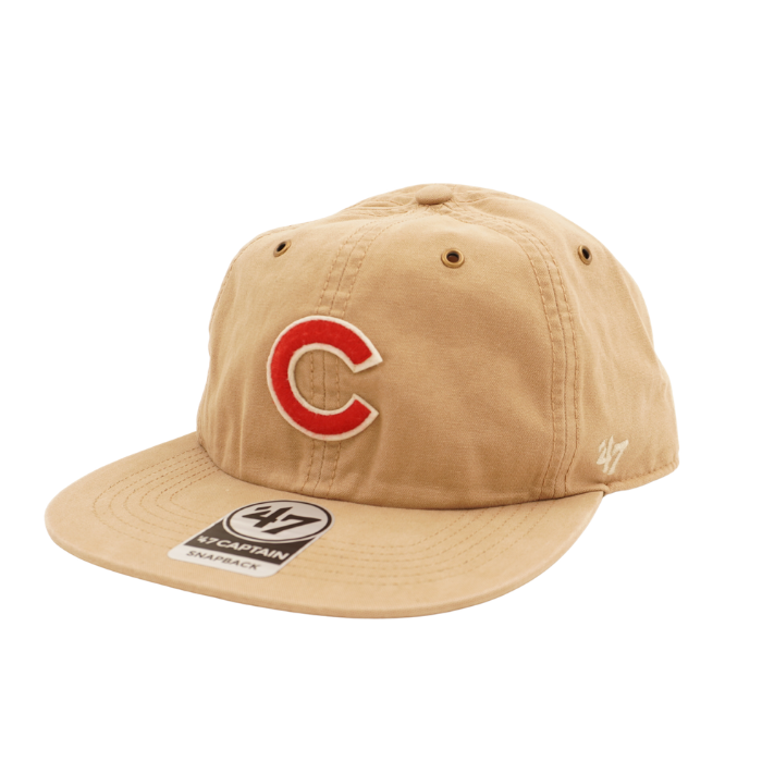 Chicago Cubs Logo Home Ragler Adjustable Cap in Khaki by &