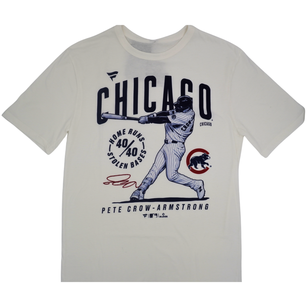 Chicago Cubs Pete Crow-Armstrong 40-40 Unisex White T-Shirt Shirts NIKE USA