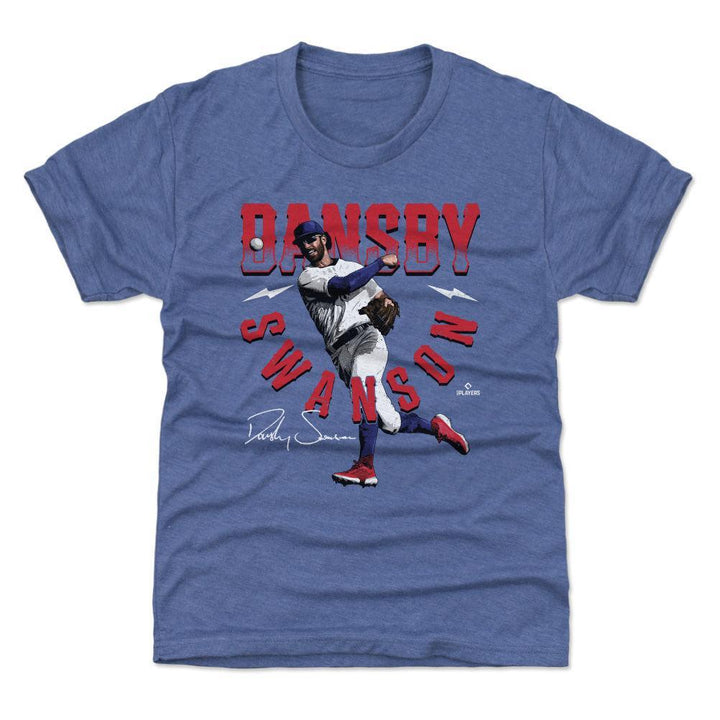 Chicago Cubs Dansby Swanson Bold Youth T-Shirt Short Sleeve Tees 500 LEVEL