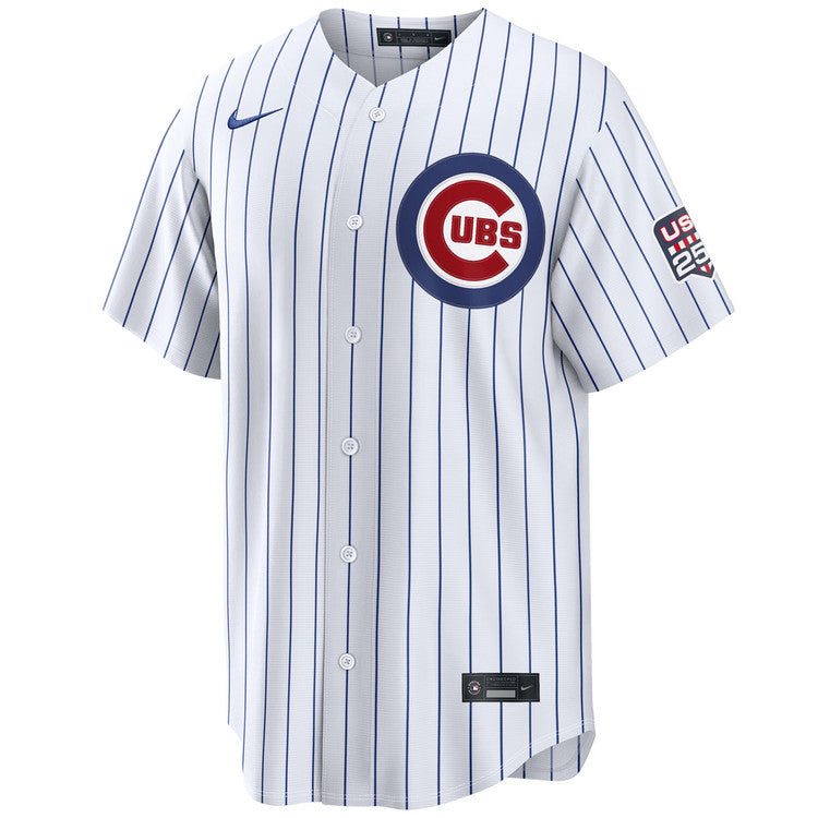Chicago Cubs Nico Hoerner Home USA 250 Jersey by Nike50 NIKE USA