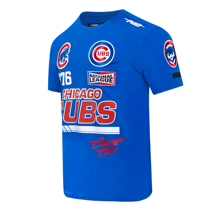 CHICAGO CUBS PRO STANDARD MEN'S FAST LANE RACE ROYAL TEE