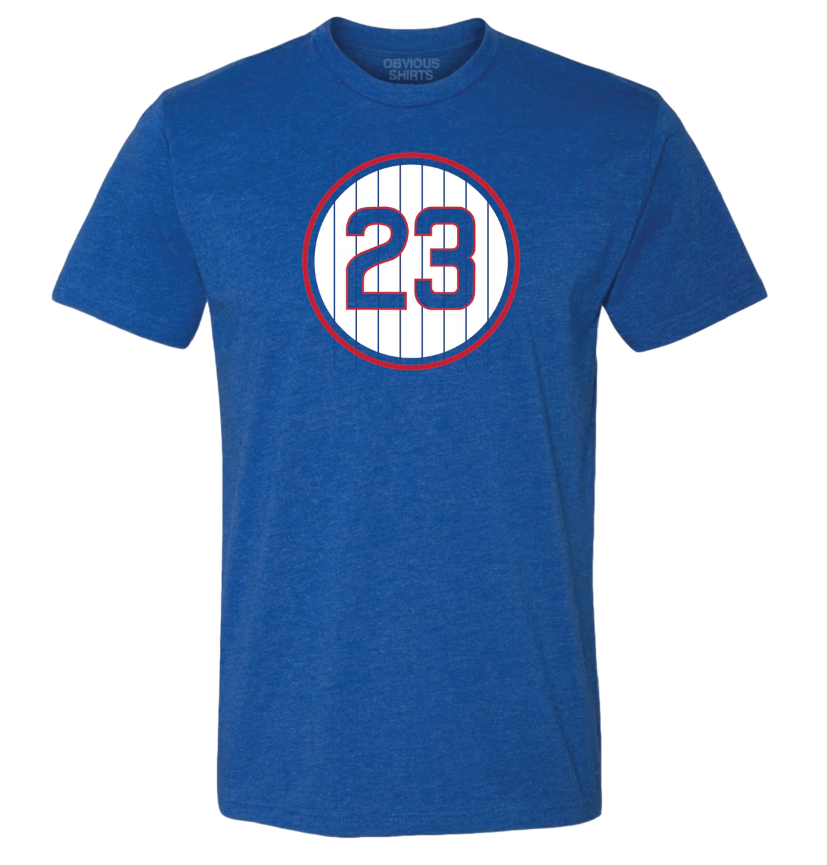 CHICAGO CUBS OBVIOUS SHIRTS MEN'S BLUE SANDBERG RETIRED NUMBER TEE