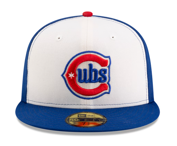 Chicago Cubs Blues Alternate 59FIFTY On-Field White & Royal Fitted Cap by New Era Caps NEW ERA CAP COMPANY INC