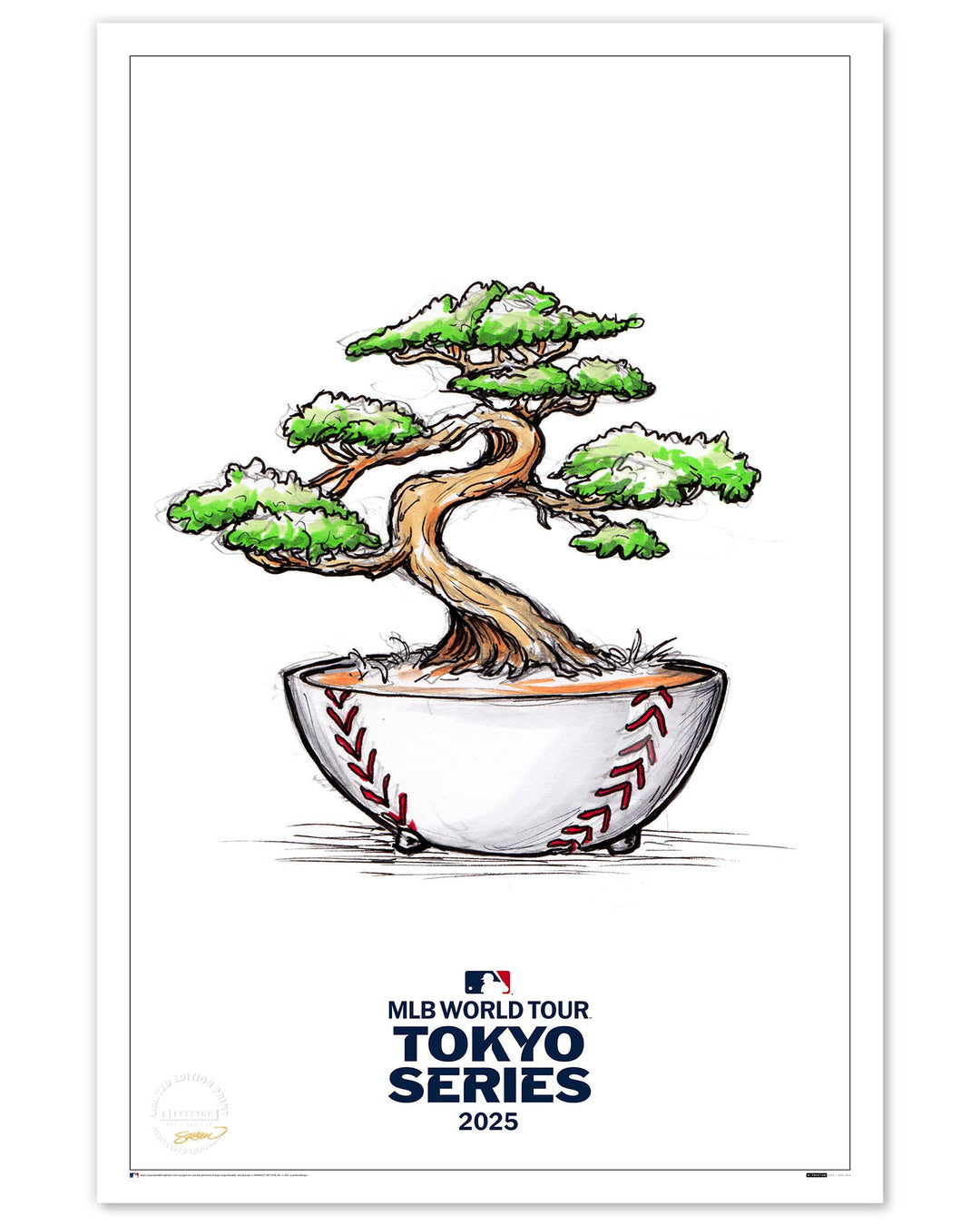 2025 MLB Tokyo Series Sketch Limited Edition Art Print Art Print S. Preston Art + Designs