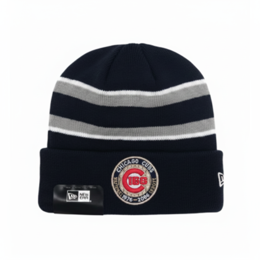 Chicago Cubs 150th Anniversary Logo Knit Cap Black by New Era Knits NEW ERA CAP COMPANY