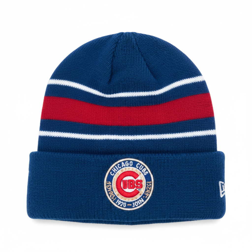 Chicago Cubs 150th Anniversary Logo Knit Cap Royal by New Era Knits NEW ERA CAP COMPANY