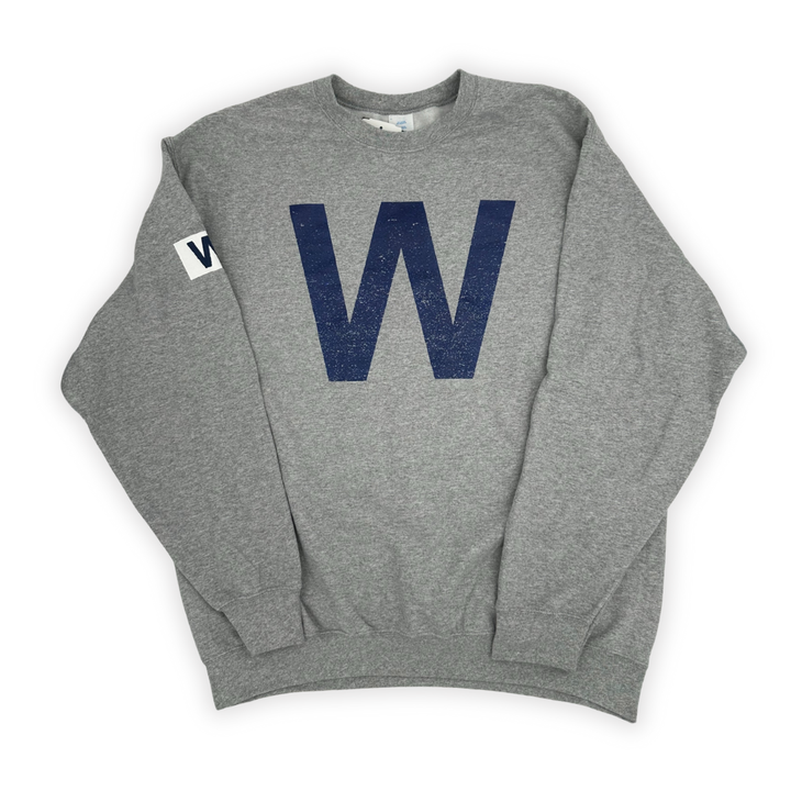 Chicago Cubs Unisex W Collection Grey Crewneck Sweatshirt by New Era Men&