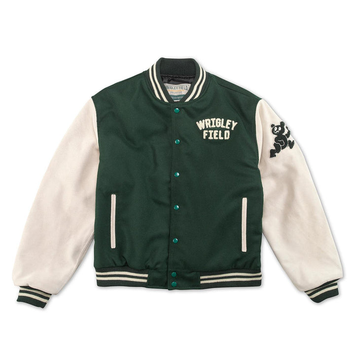 WRIGLEY FIELD AMERICAN NEEDLE MEN'S BLEACHER CLOCK LETTERMAN JACKET