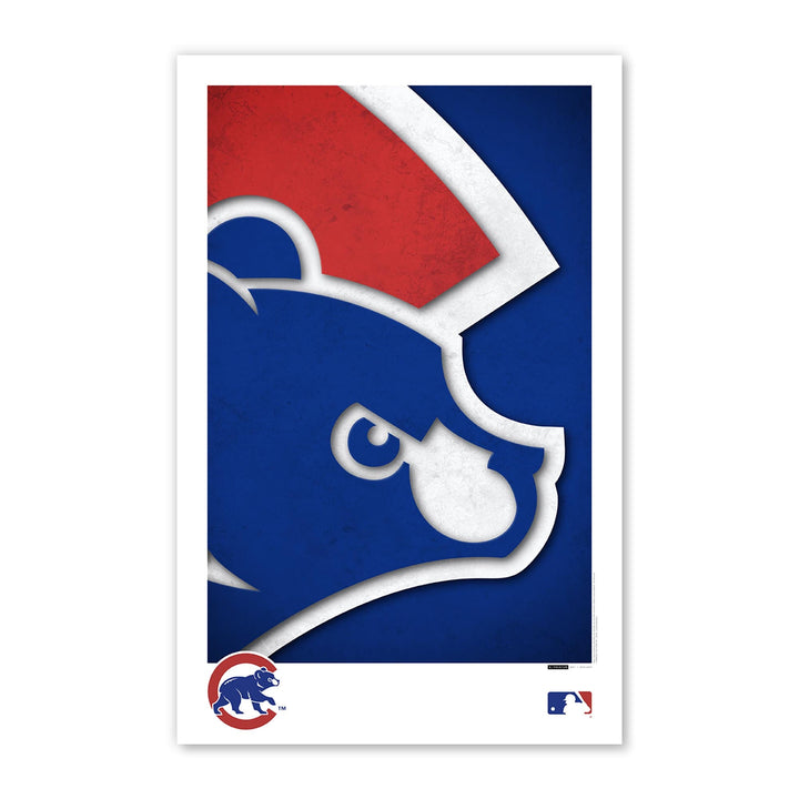 CHICAGO CUBS S. PRESTON WALKING BEAR MINIMALIST LOGO ART PRINT Art Poster S. Preston Art + Designs