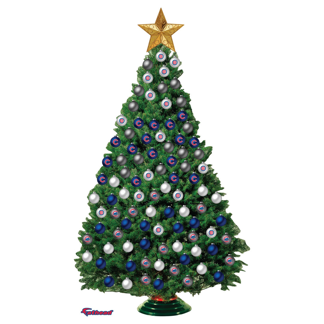 Chicago Cubs - Decorate Your Own Christmas Tree - Official MLB - Reusable Vinyl Wall Decals Dry Erase UNASSIGNED