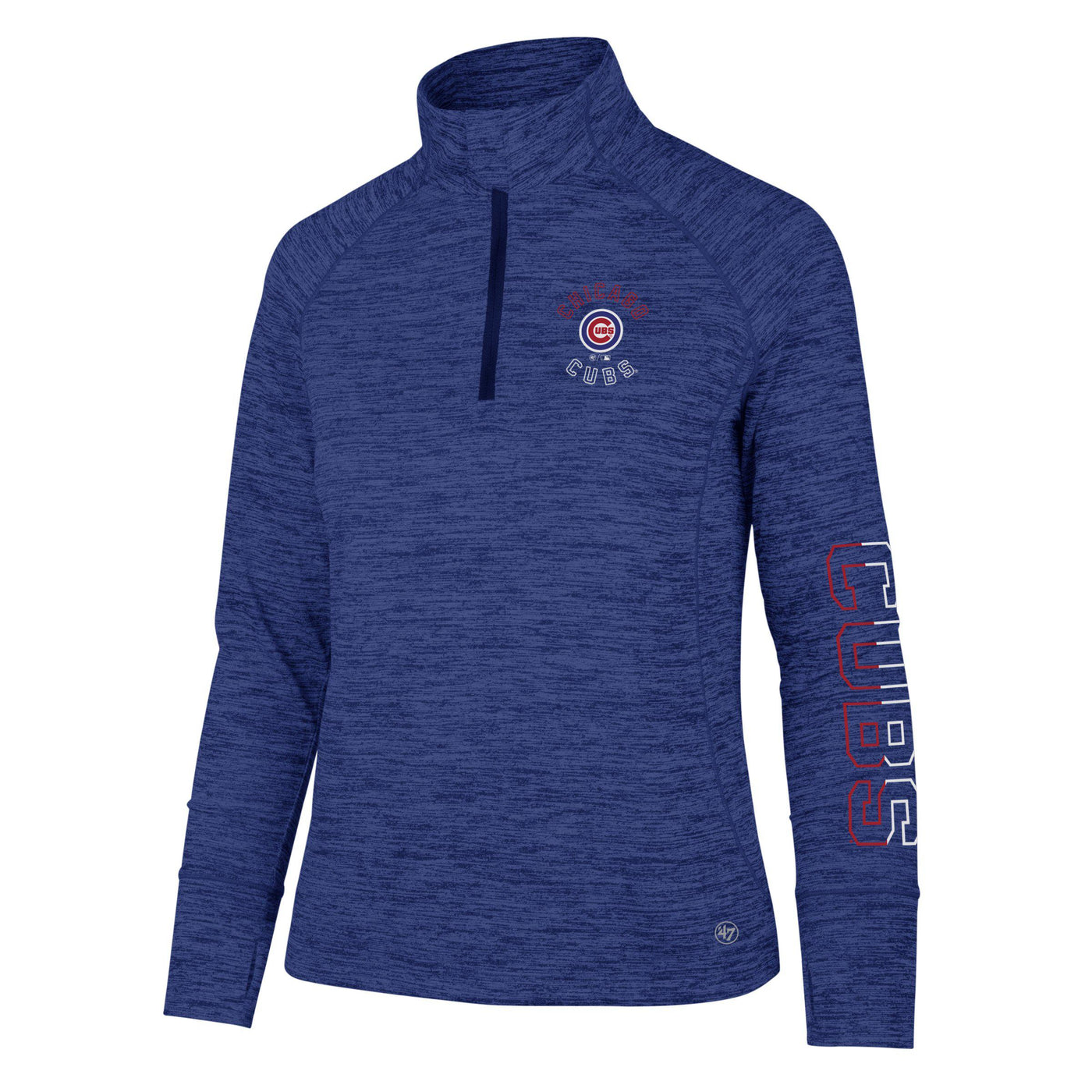 Antigua Chicago Cubs Womens Blue Fortune 1/4 Zip Pullover