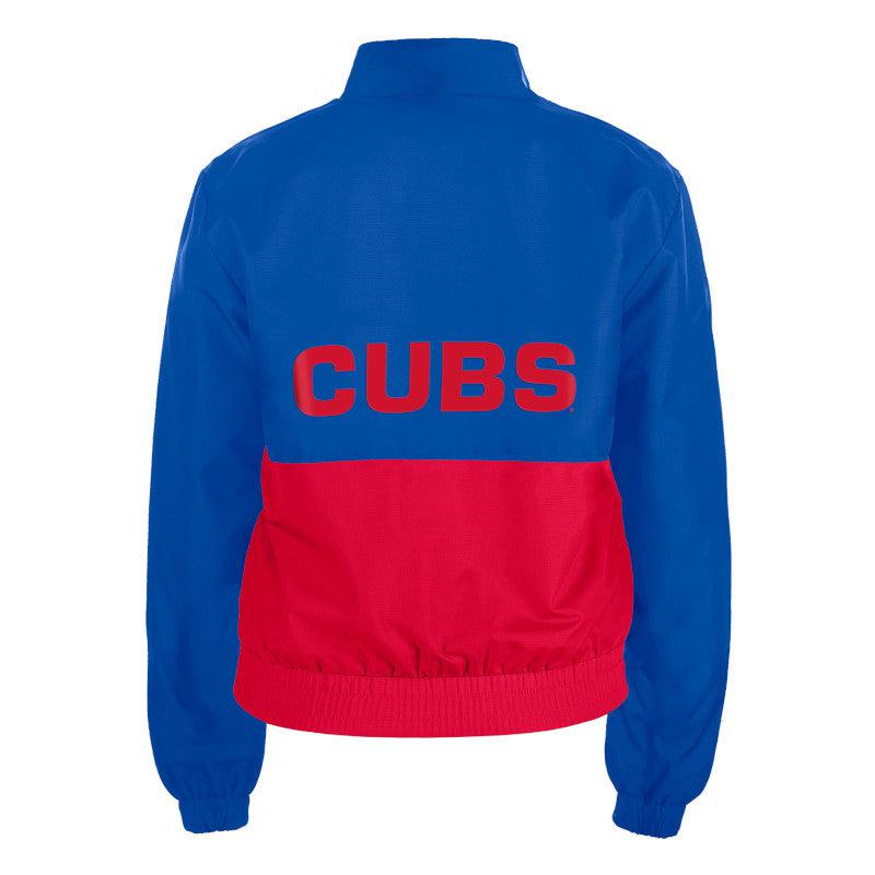 Buy the Womens Red Blue MLB Chicago Cubs Full-Zip Baseball Jacket